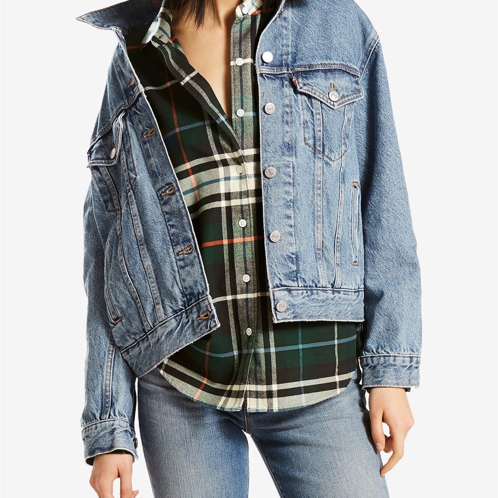 Ex Boyfriend Cotton Denim Trucker Jacket